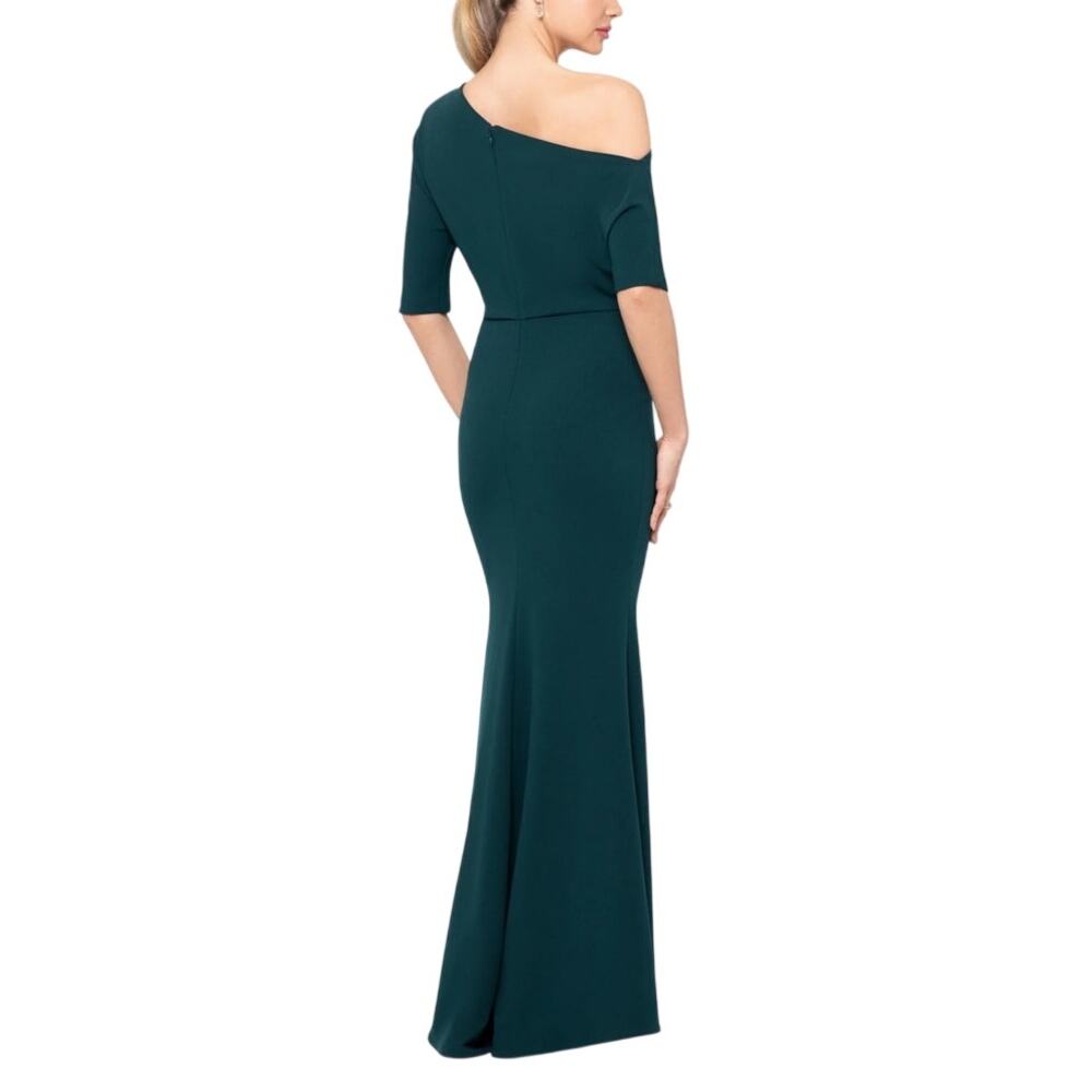 Betsy & Adam Madeline Scuba Off-the-Shoulder Drop Dress Green Size 10 NWT - Picture 2 of 12
